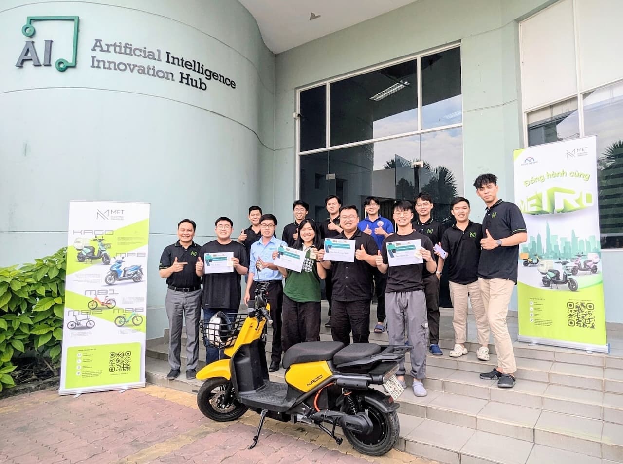 Empty facade and entrance of the AI Innovation Hub building
